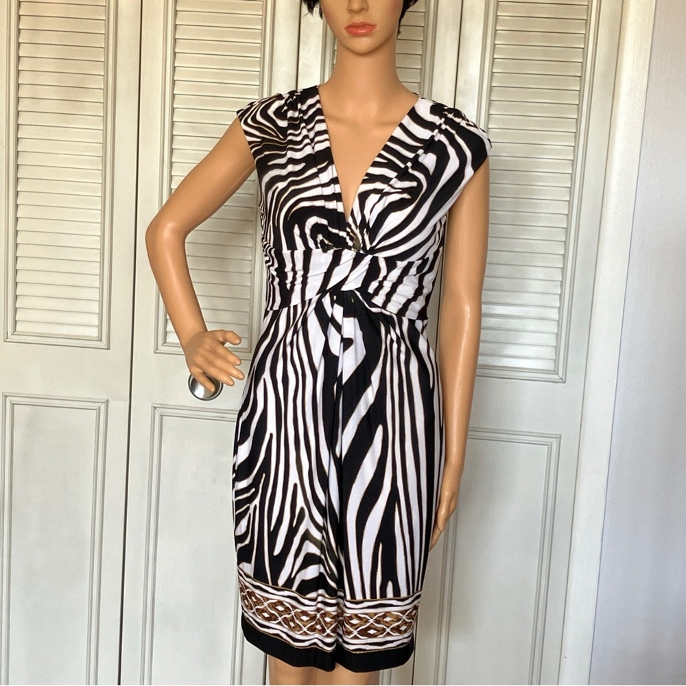 Cache African Zebra Print Dress size 6